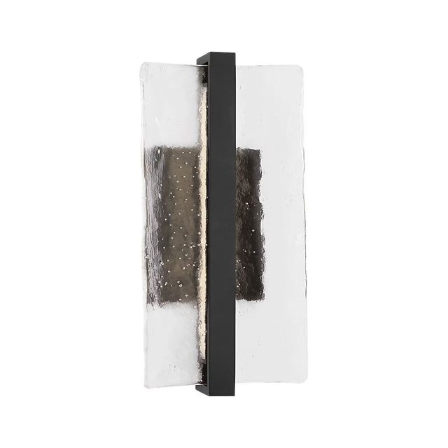 Rektangulärt handformat glas med mörk mittdel och svart kant